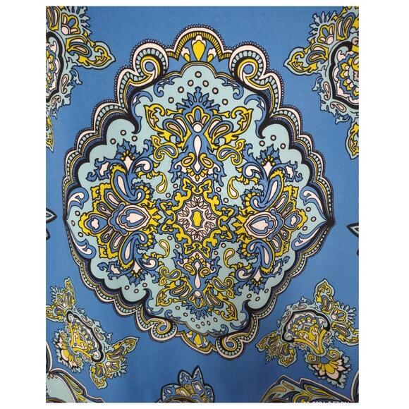 APT 9 Blue Knit Shift Dress Size L Loose Fitting Mid 3/4 Length Sleeves Travel - Picture 6 of 11